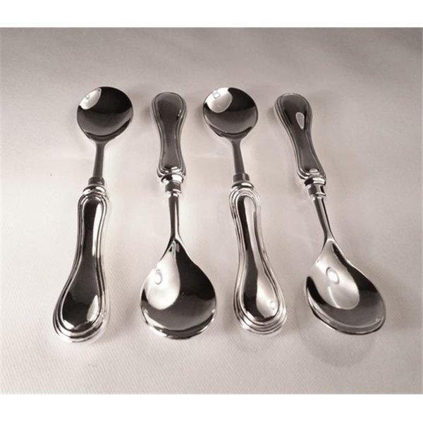 Leeber Leeber 86002 Elegance Silver Plate Rim Spoons; 5.25 in. - Set of 4 86002